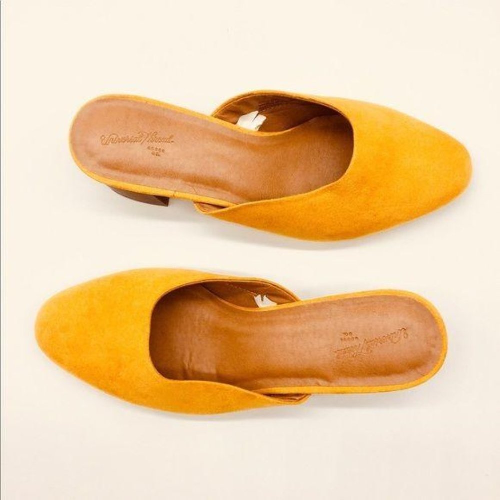 Universal Thread Mustard Mules Clogs Slip On